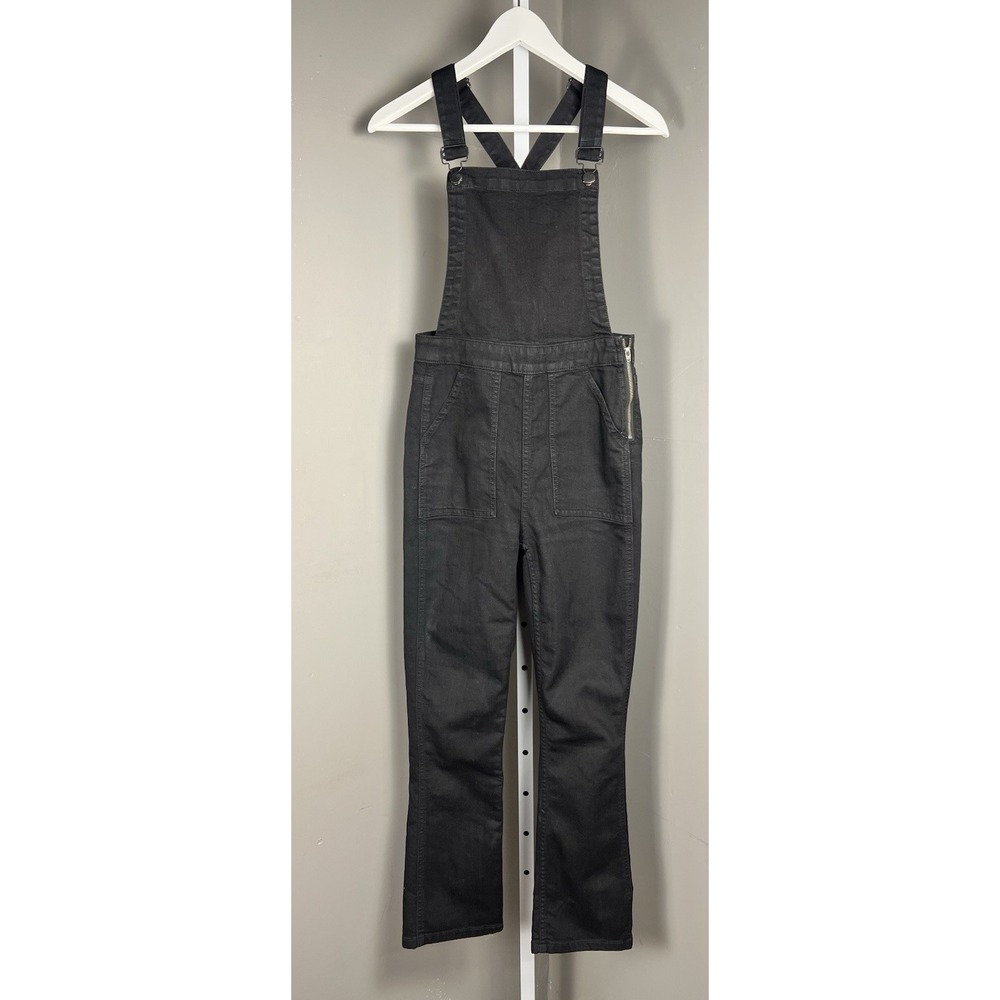 Madewell Cali Demi Boot Overalls w Side Zip in Black Frost Women's S